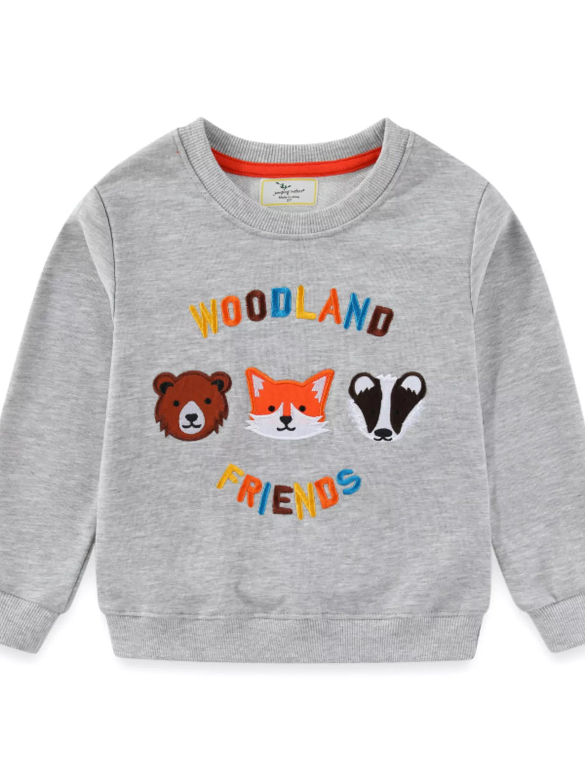 Children's Woodland Friends Embroidered Crewneck Sweatshirt