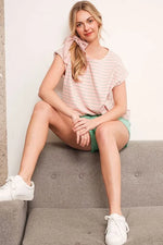 Lime 'N' Chili Striped Muscle Sleeve Top