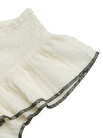 Textured Ruffle Sleeve Slim Fit Top