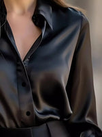 Button Down Collared Neck Long Sleeve Shirt