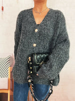 Cable Knit Button-Up Cardigan