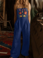 Floral Embroidered Wide Leg Jumpsuit