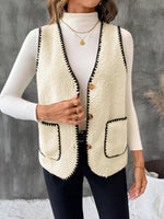 V-Neck Button Up Vest Coat