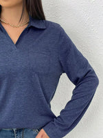 Casual Long Sleeve Polo T-Shirt