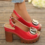 Open Toe Block Heels Sandals