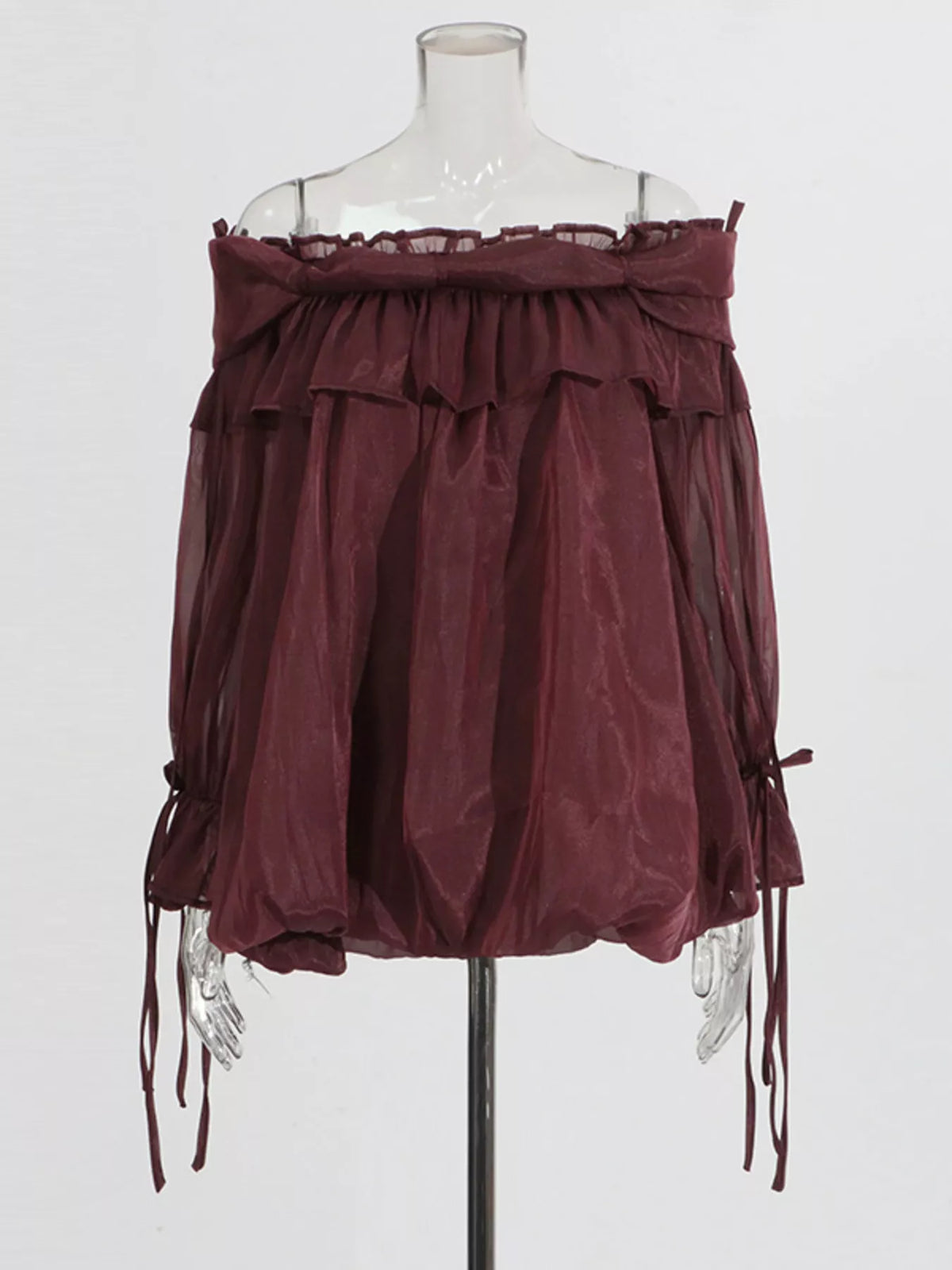 Ruffle Off-Shoulder Flounce Sleeve Blouse