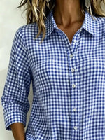 Full Size Plaid Collared Neck Button Up Shirt Plus Size