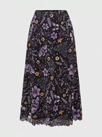 Floral Print Flowy Midi Skirt