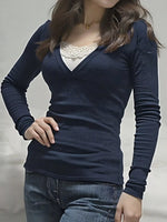 Long Sleeve T-Shirt with Lace Detail