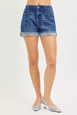 RISEN Slouchy Cuffed Denim Shorts