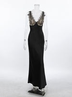 Lace Trimmed Adjustable Strap Midi Dress