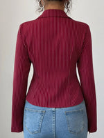 Striped Button-Up Fitted Shirt