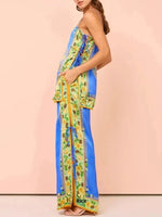 Floral Side Tied Cami and Pants Set
