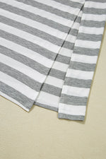 Casual Striped V-Neck Midi T-Shirt Dress