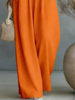Full Size Half Sleeve Wide-Leg Jumpsuit Plus Size