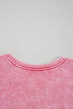 Mineral Wash Raw Edge Ruffle Mini Dress
