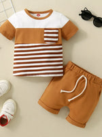 Children's Striped T-shirt and Shorts Set