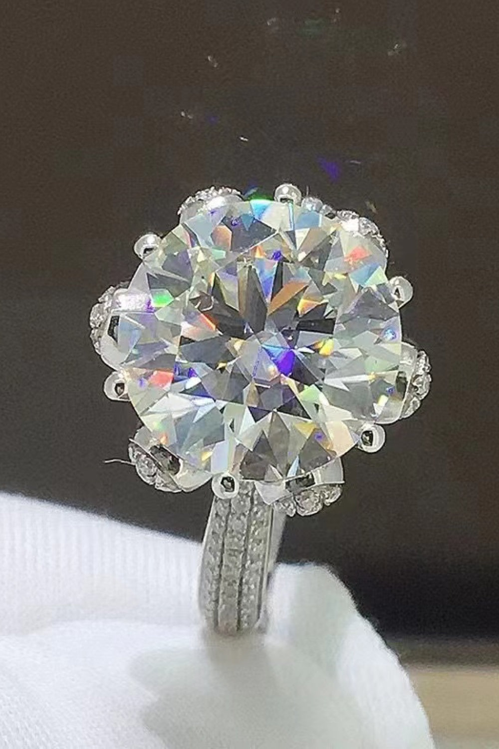 5 CaratMoissanite Side Stone Ring