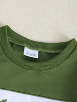 Children's Embroidered Sweatshirt and Gingham Pants Set