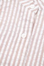 Stripe Frilled Collar Half Sleeve Shirt Dress
