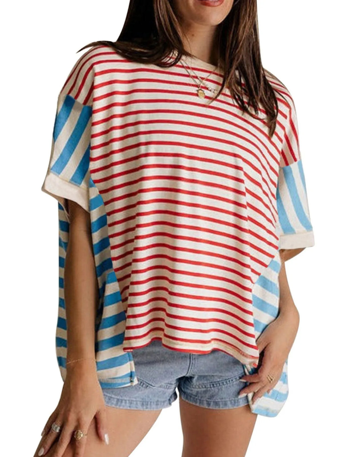 Colorful Striped Oversized T-Shirt
