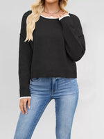 Round Neck Dropped Shoulder Sweater