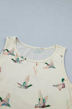 Mallard Print Western Style Tank Top