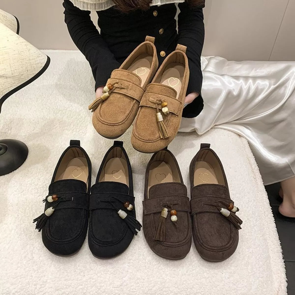 Tassel Round Toe Slip-Ons