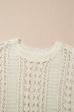 Hollow Out Drop Shoulder Sweater