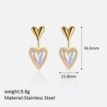 Heart-Shaped Pearl Drop Earrings