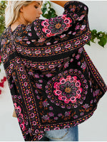 Floral Print Kimono Sleeve Cover Up
