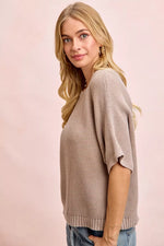 BiBi Short Dolman Sleeves Washed Knit Top