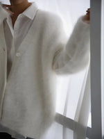 Fuzzy Button Down Long Sleeve Cardigan