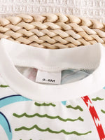 Children's Palm Tree Print T-Shirt and Shorts Set