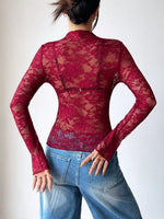 Elegant Floral Lace Long Sleeve Top