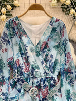 Floral Print Ruffle Hem Mini Dress