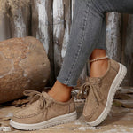 Lace-Up Round Toe Loafers