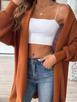 Full Size Open Front Long Sleeve Cardigan Plus Size