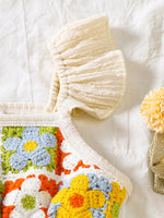 Children's Crochet Ruffle Trim Jumpsuit