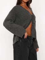 Open Front Tied Sweater Cardigan