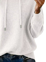 Drawstring Long Sleeve Hooded Sweater