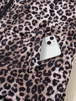 Leopard Quilted Full Zipper Casual Puff Vest
