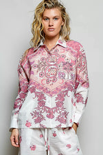 POL Printed Floral Button Down Shirt