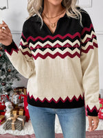 Chevron Pattern Long Sleeve Sweater