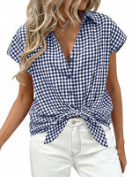 Gingham Print Button-Down Shirt