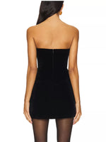 Heart Cutout Velvet Mini Dress