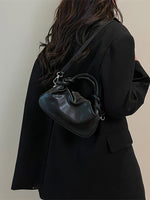 Knot Handle Ruched Crossbody Bag