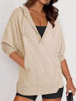 Drawstring Kangaroo Pocket Long Sleeve Hoodie