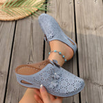 Floral Decor Round Toe Sandals