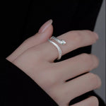 925 Sterling Silver Snake Bypass Ring